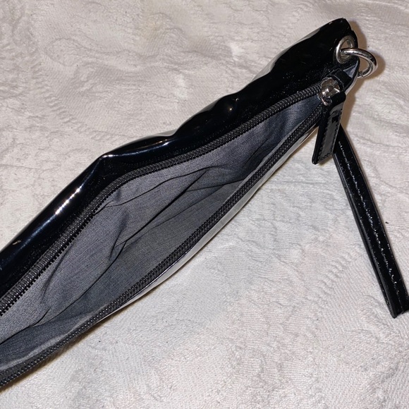 Vintage Black Patent Leather Clutch Wristlet - Picture 7 of 13